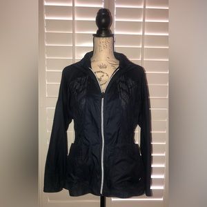 Athleta Navy Blue Jacket/Windbreaker Size Small Petite.